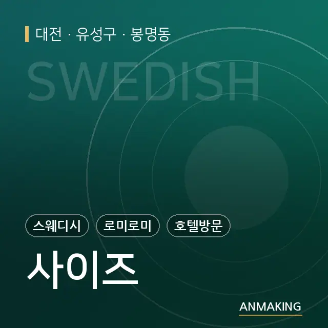 대전 유성구 사이즈 안내 이미지
